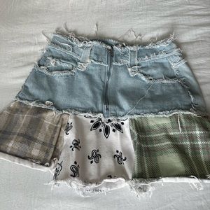 COPY - jaded london patterned denim skirt